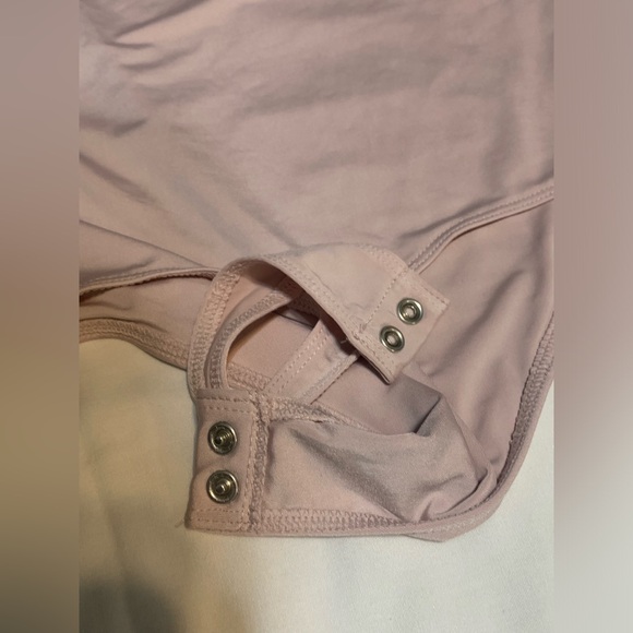 Express Body Contour Compression High Neck Bodysuit Pink/Dusty Rose Size S - Picture 10 of 13